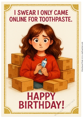 DD FUNNY FEMALE BIRTHDAY A4 155