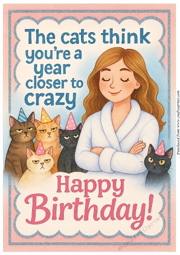 DD FUNNY FEMALE BIRTHDAY A4 164