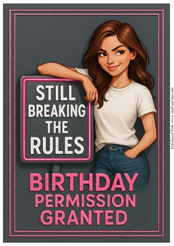 DD FUNNY FEMALE BIRTHDAY A4 165