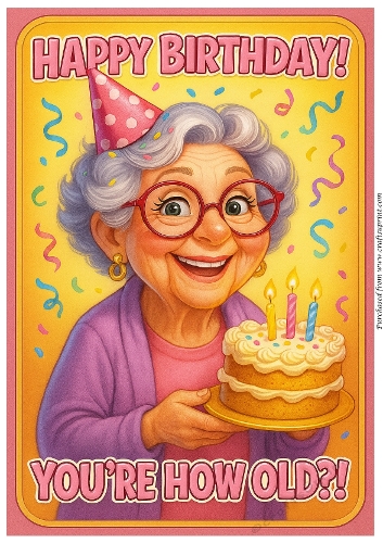 DD FUNNY FEMALE BIRTHDAY A4 172