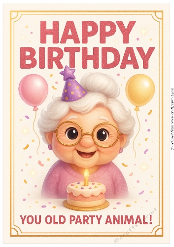 DD FUNNY FEMALE BIRTHDAY A4 175