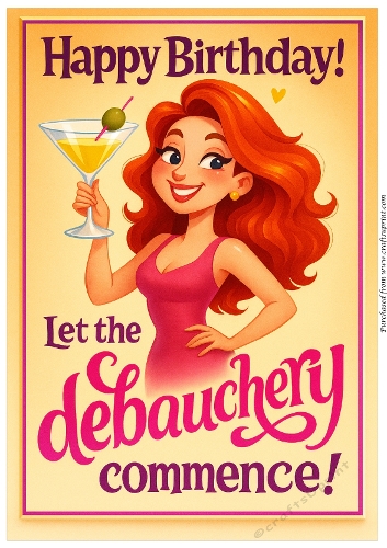 DD FUNNY FEMALE BIRTHDAY A4 177