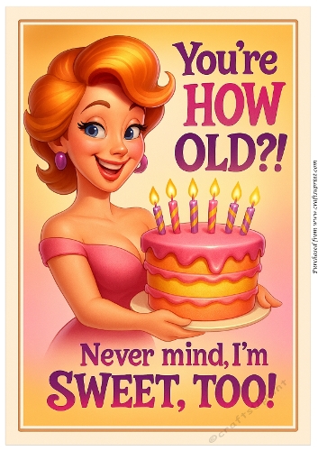 DD FUNNY FEMALE BIRTHDAY A4 178