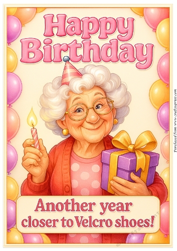 DD FUNNY FEMALE BIRTHDAY A4 179