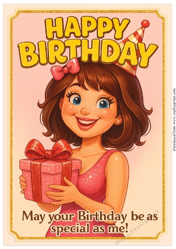DD FUNNY FEMALE BIRTHDAY A4 180