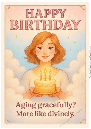 DD FUNNY FEMALE BIRTHDAY A4 181