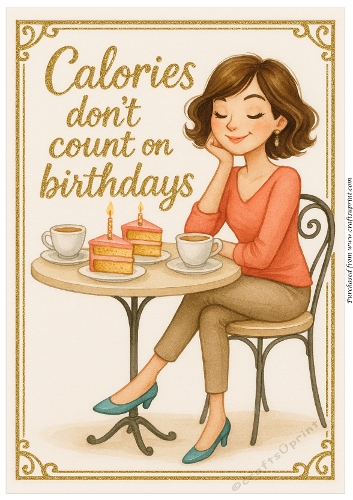 DD FUNNY FEMALE BIRTHDAY A4 182