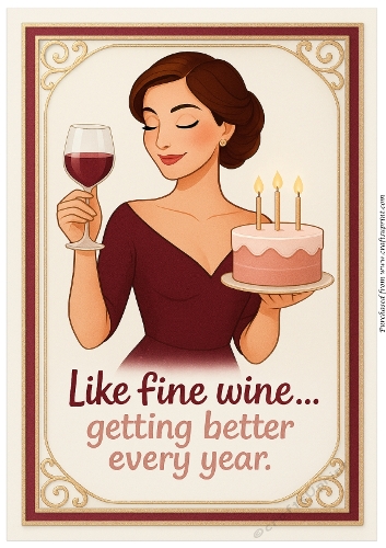 DD FUNNY FEMALE BIRTHDAY A4 184