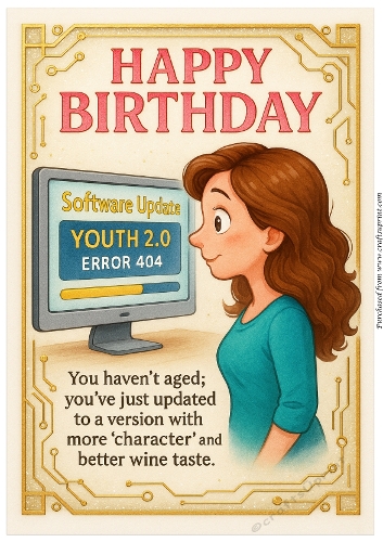 DD FUNNY FEMALE BIRTHDAY A4 191