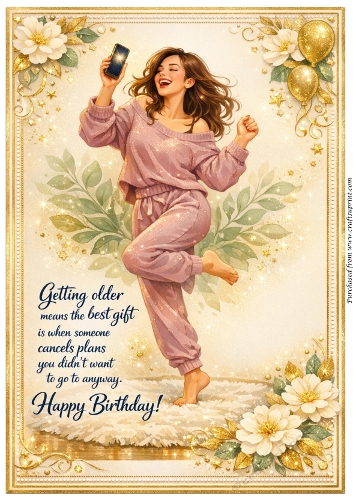 DD GOLDEN FEMALE BIRTHDAY A4 6