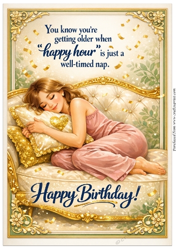 DD GOLDEN FEMALE BIRTHDAY A4 16