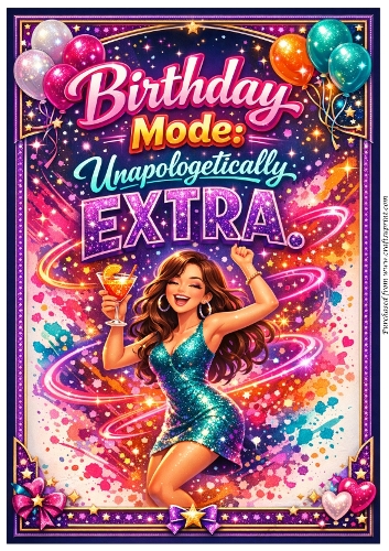 DD GOLDEN FEMALE BIRTHDAY A4 26