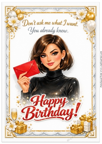 DD GOLDEN FEMALE BIRTHDAY A4 30