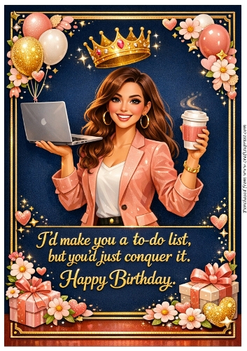 DD GOLDEN FEMALE BIRTHDAY A4 34