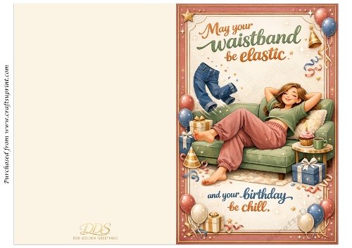 DD GOLDEN FEMALE BIRTHDAY FOLDED CARD 31