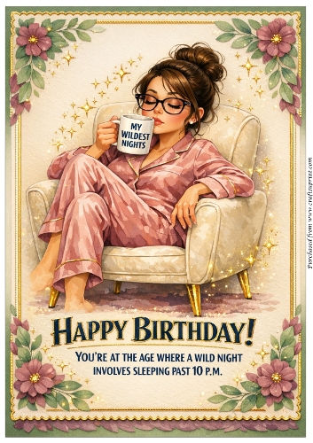 DD GOLDEN FEMALE BIRTHDAY A4 36