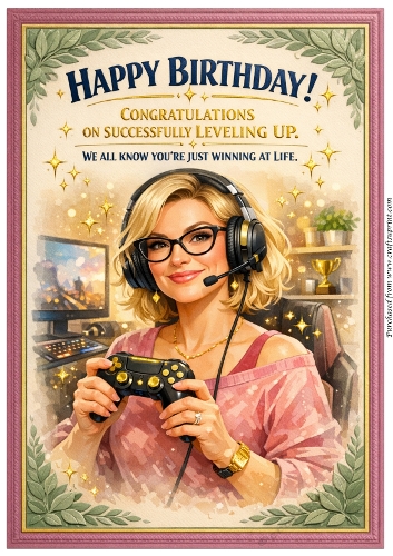 DD GOLDEN FEMALE BIRTHDAY A4 42