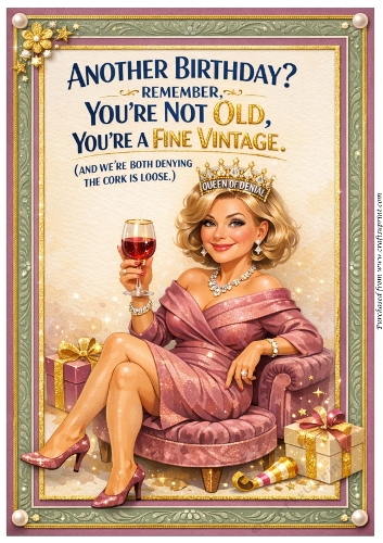 DD GOLDEN FEMALE BIRTHDAY A4 44