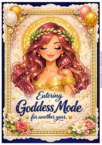 DD GOLDEN FEMALE BIRTHDAY A4 49