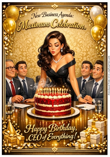 DD GOLDEN FEMALE BIRTHDAY A4 50