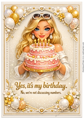 DD GOLDEN FEMALE BIRTHDAY A4 57