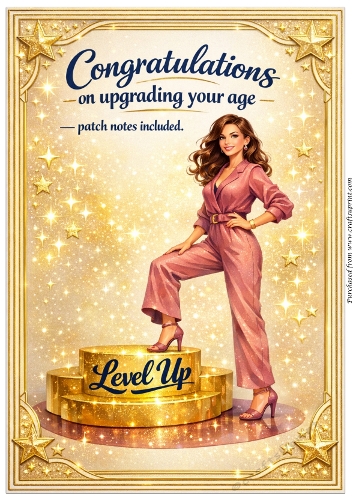 DD GOLDEN FEMALE BIRTHDAY A4 64