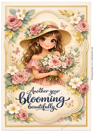 DD GOLDEN FEMALE BIRTHDAY A4 65