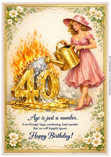 DD GOLDEN FEMALE BIRTHDAY A4 67
