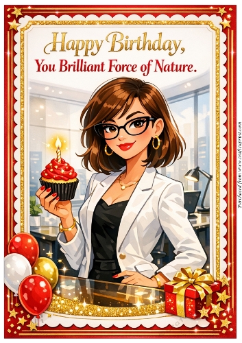 DD GOLDEN FEMALE BIRTHDAY A4 68