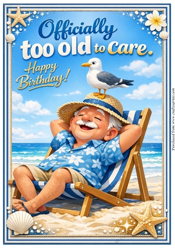 DD FUNNY SENIOR MALE BIRTHDAY A4 22