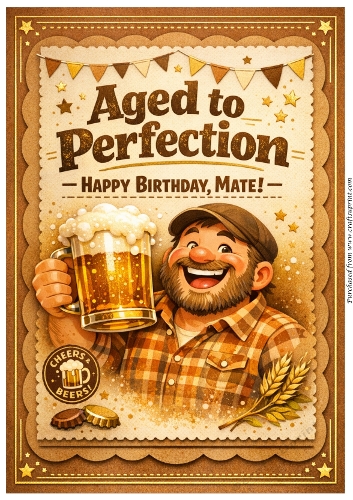 DD GOLDEN MALE BIRTHDAY A4 17