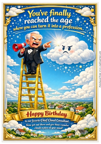 DD FUNNY SENIOR MALE BIRTHDAY A4 25