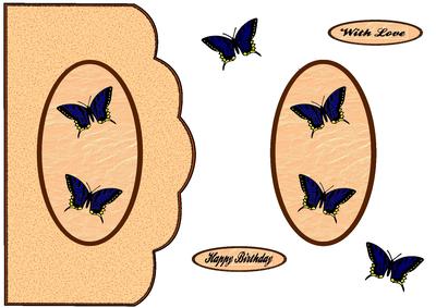 Butterflies Scallop Edged Card Front