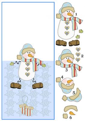 Christmas Snowman Over the Edge Card