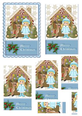 Christmas Girl and Reindeer Pyramid