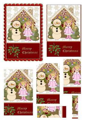 Christmas Girl and Snowman Pyramid