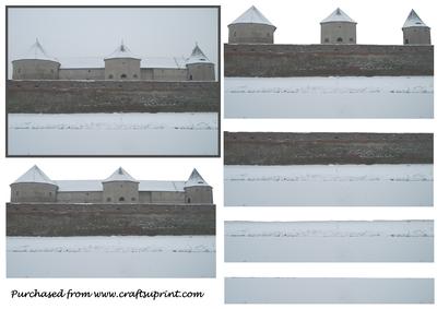 Medieval Castle at Christmas Decoupage
