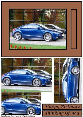 Blue Sports Car Quick Card