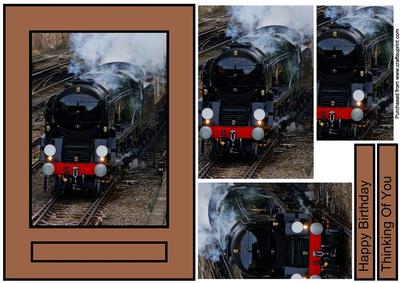 Vintage Steam Train Quick Card