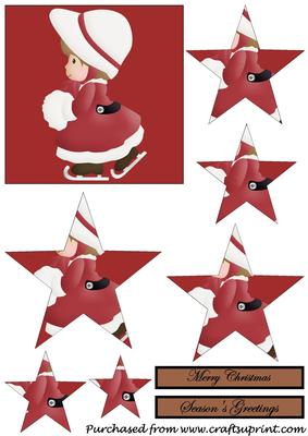 Christmas Girl Skating Star Pyramid