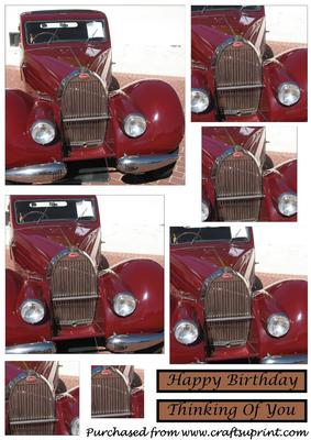 Vintage Bugatti Car Square Pyramid