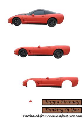 Chevrolet Corvette Car 3D Decoupage