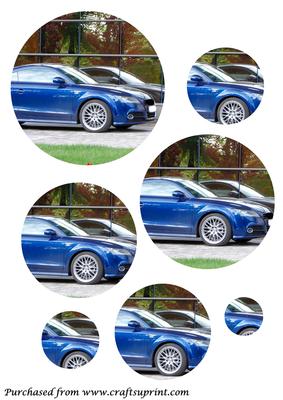 Blue Sports Car Circle Pyramid