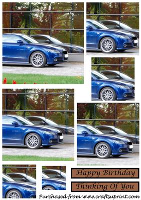 Blue Sports Car Square Pyramid