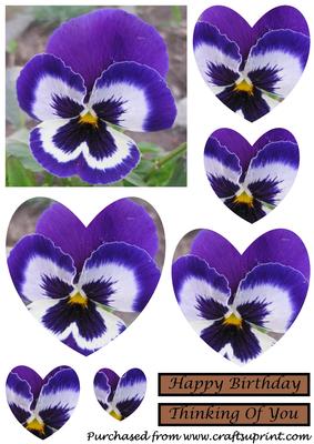 Blue Pansy Heart Shaped Pyramid