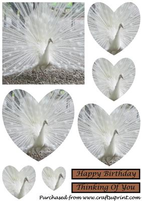 White Peacock Heart Shaped Pyramid