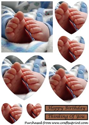 Baby Boy Feet Heart Shaped Pyramid