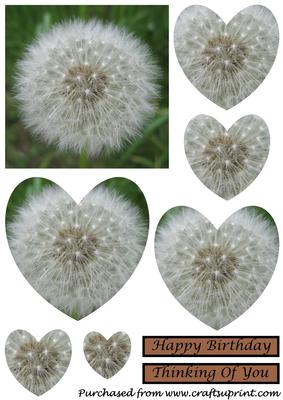 Dandelion Seed Head Heart Shaped Pyramid