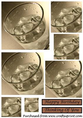 Spring Drinking Water and Ice Cubes Square Pyramid