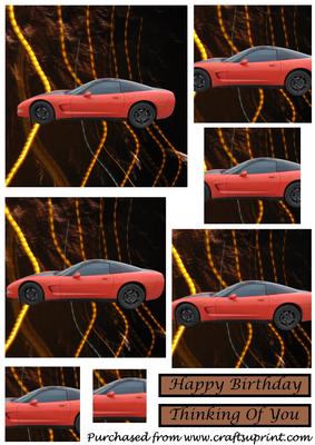 Chevrolet Corvette Car Square Pyramid